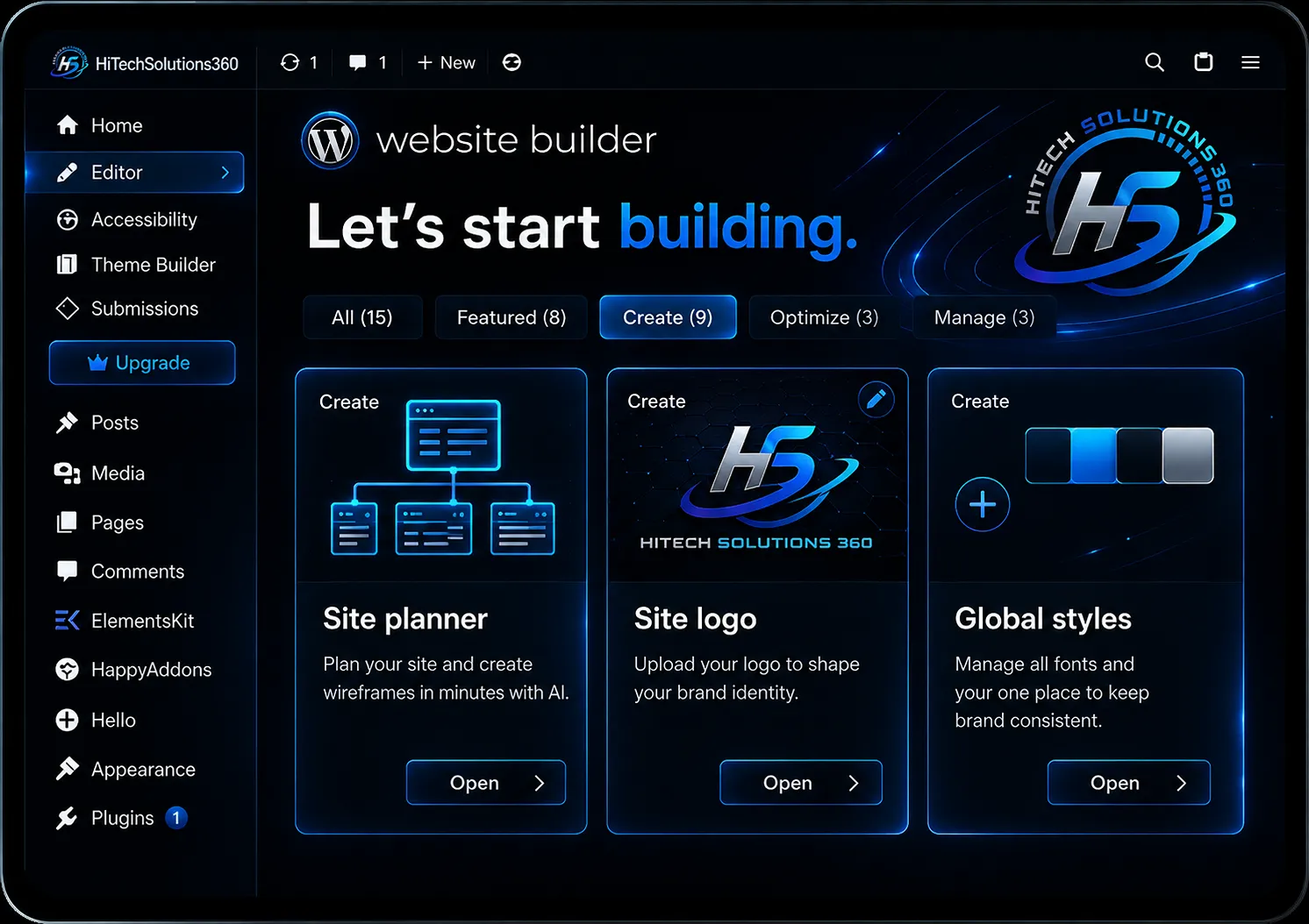 WordPress CMS Website Builder and Elementor Development Services HiTechSolutions360